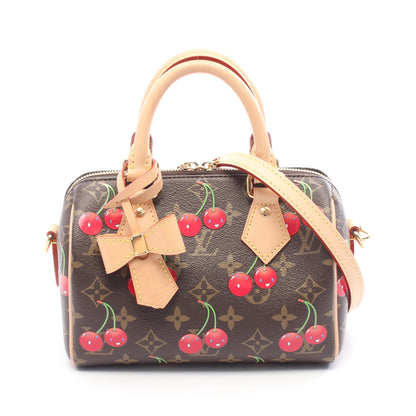 LOUIS VUITTON × 村上隆 スピーディ バンドリエール20 モノグラムチェリー ハンドバッグ PVC レザー ブラウン 2WAY ルイヴィトン バッグ LOUIS VUITTON