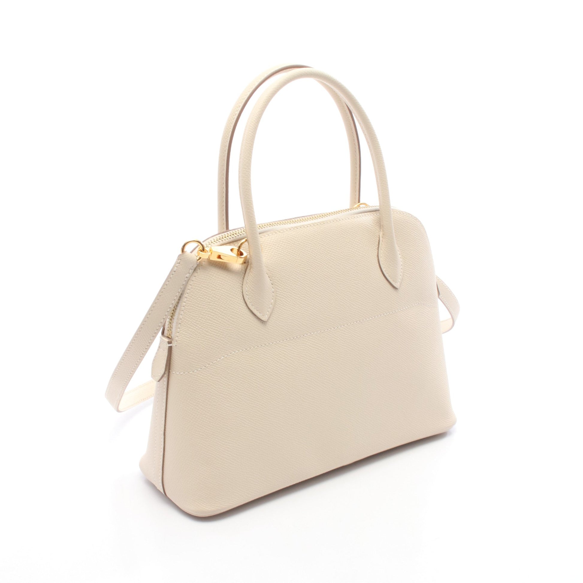 ボリード27 クレ ハンドバッグ ヴォーエプソン アイボリー ゴールド金具 2WAY Z刻印 エルメス バッグ HERMES