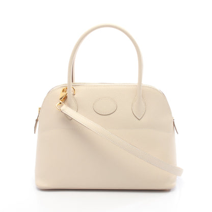 ボリード27 クレ ハンドバッグ ヴォーエプソン アイボリー ゴールド金具 2WAY Z刻印 エルメス バッグ HERMES