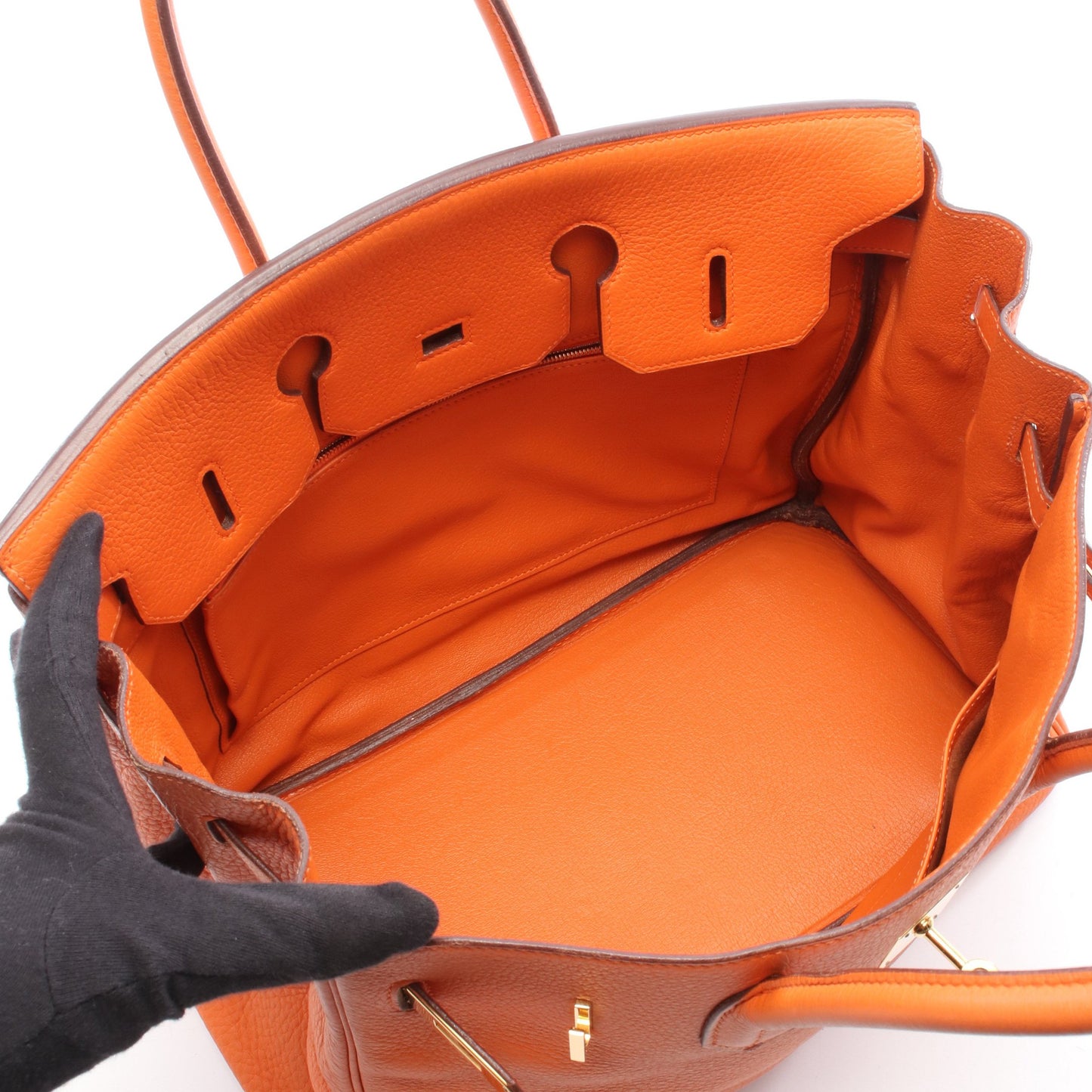 バーキン35 ハンドバッグ トリヨンクレマンス オレンジ ゴールド金具 □I刻印 エルメス バッグ HERMES