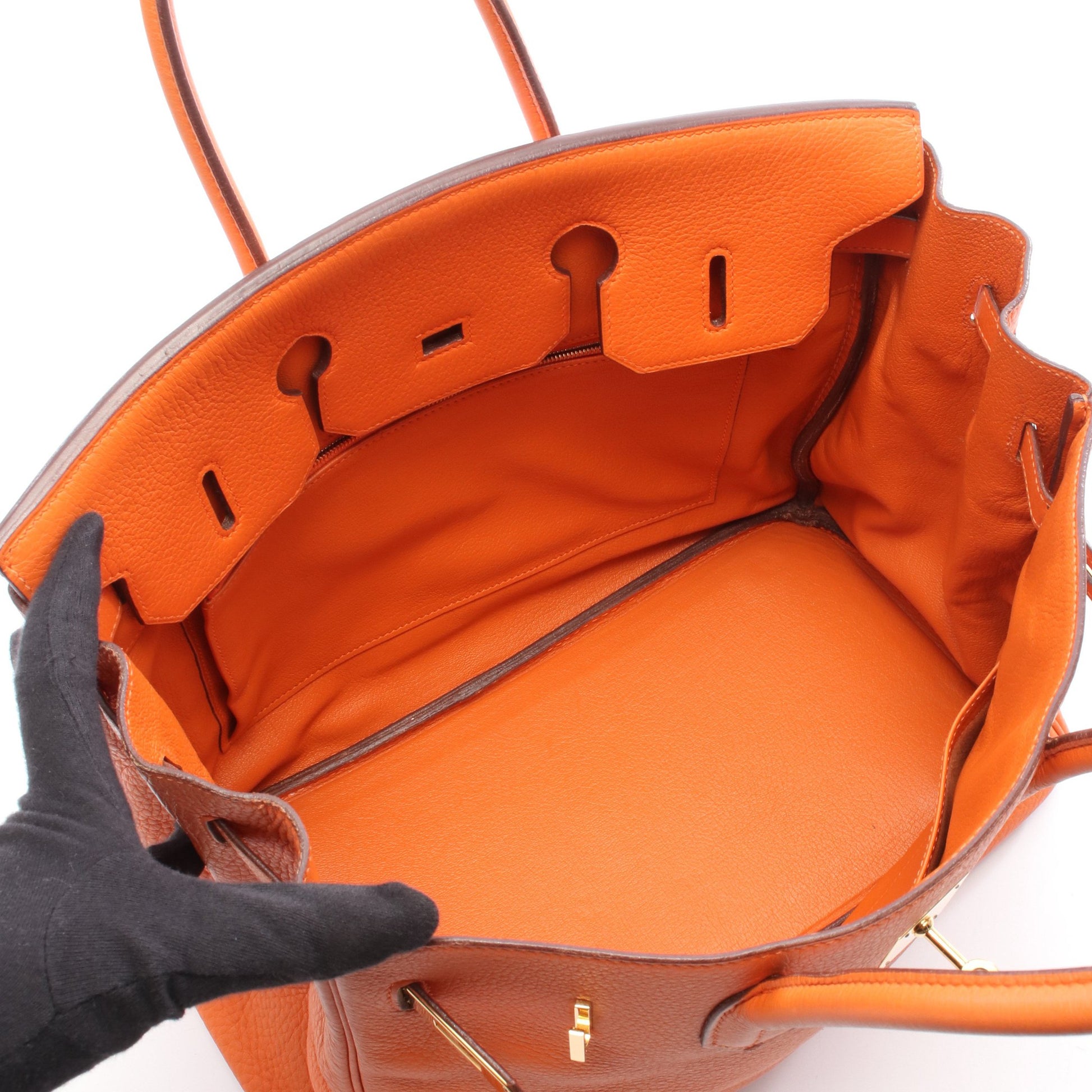 バーキン35 ハンドバッグ トリヨンクレマンス オレンジ ゴールド金具 □I刻印 エルメス バッグ HERMES