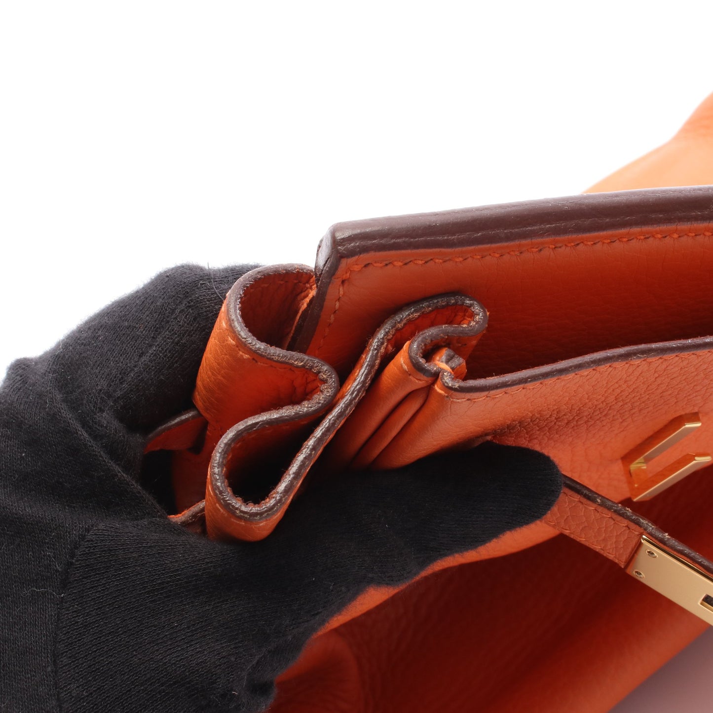 バーキン35 ハンドバッグ トリヨンクレマンス オレンジ ゴールド金具 □I刻印 エルメス バッグ HERMES