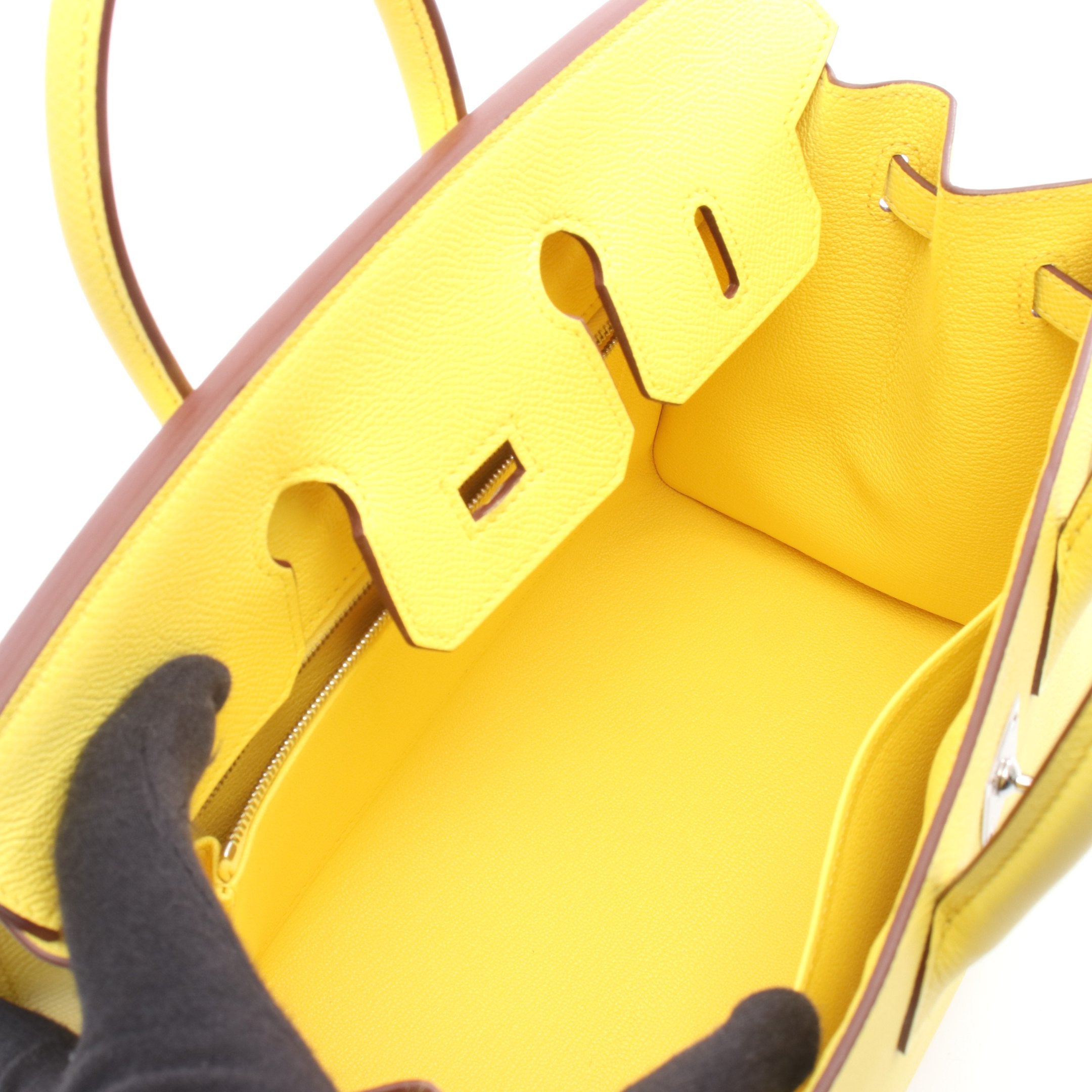 バーキンセリエ25 ライム ハンドバッグ ヴォーエプソン イエロー