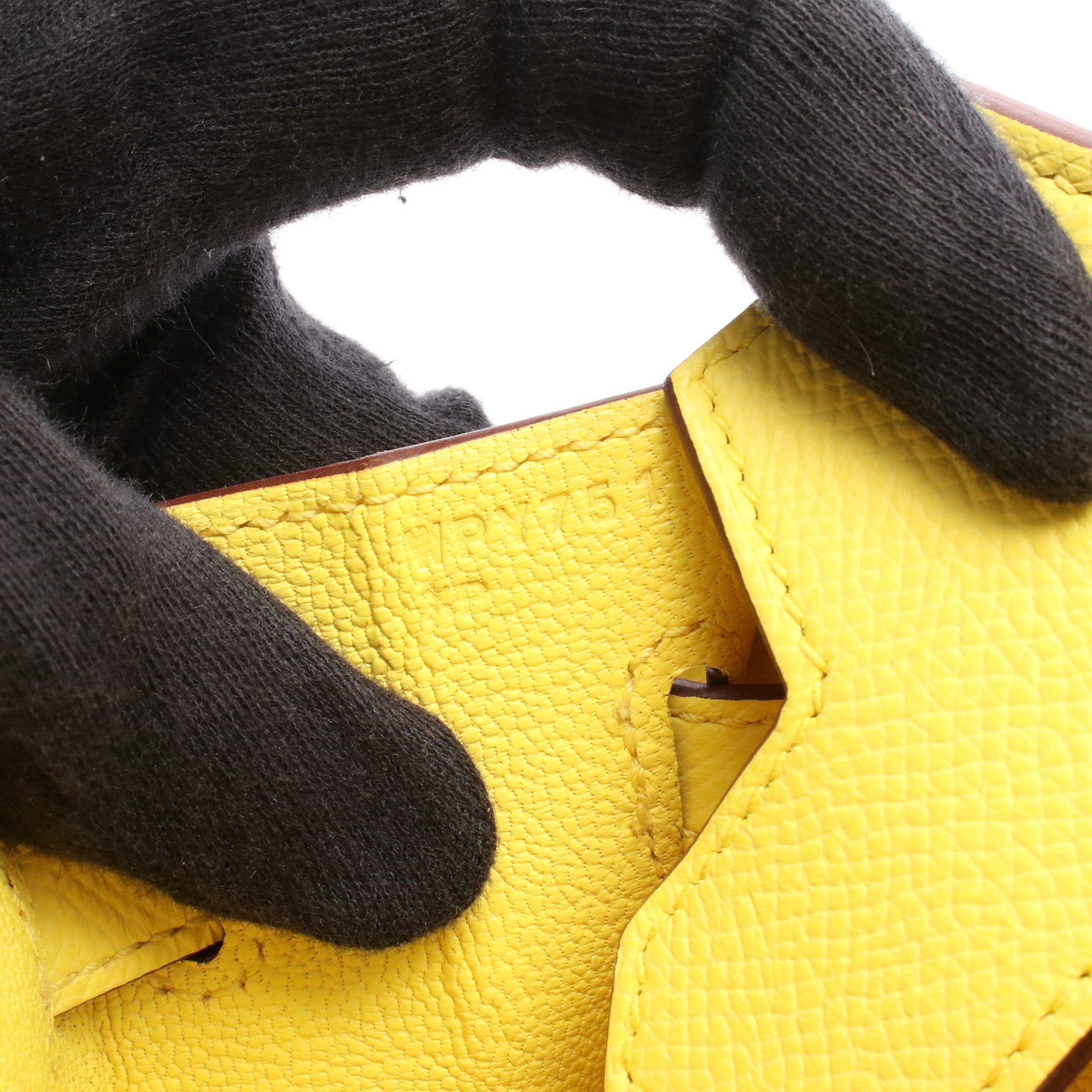 バーキンセリエ25 ライム ハンドバッグ ヴォーエプソン イエロー