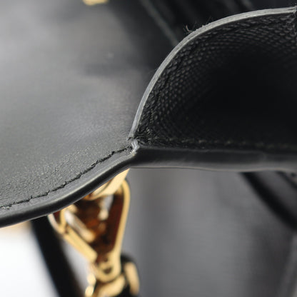 トライアングルロゴ フォンホルダー ハンドバッグ サフィアーノレザー ブラック 2WAY プラダ バッグ PRADA