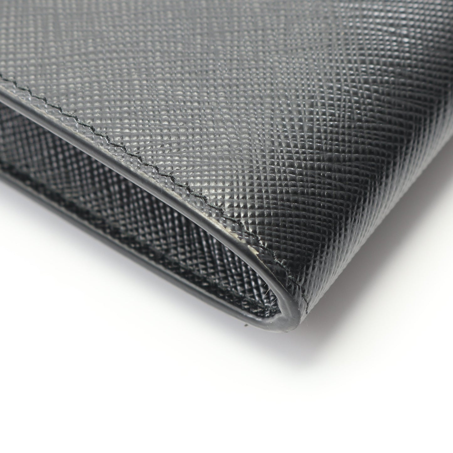 トライアングルロゴ フォンホルダー ハンドバッグ サフィアーノレザー ブラック 2WAY プラダ バッグ PRADA