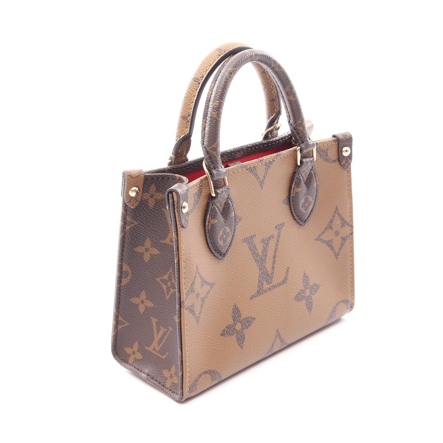 オンザゴーBB モノグラムリバース 2WAY ハンドバッグ PVC レザー ブラウン ライトブラウン ルイヴィトン バッグ LOUIS VUITTON