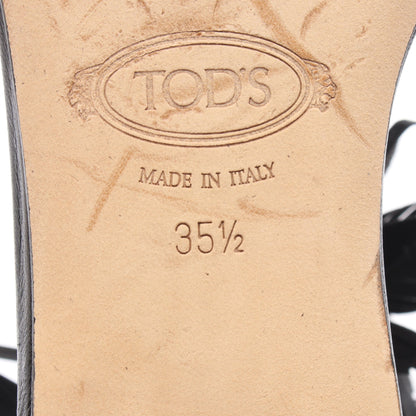 フリンジ付き サンダル スエード ブラック トッズ シューズ TOD'S