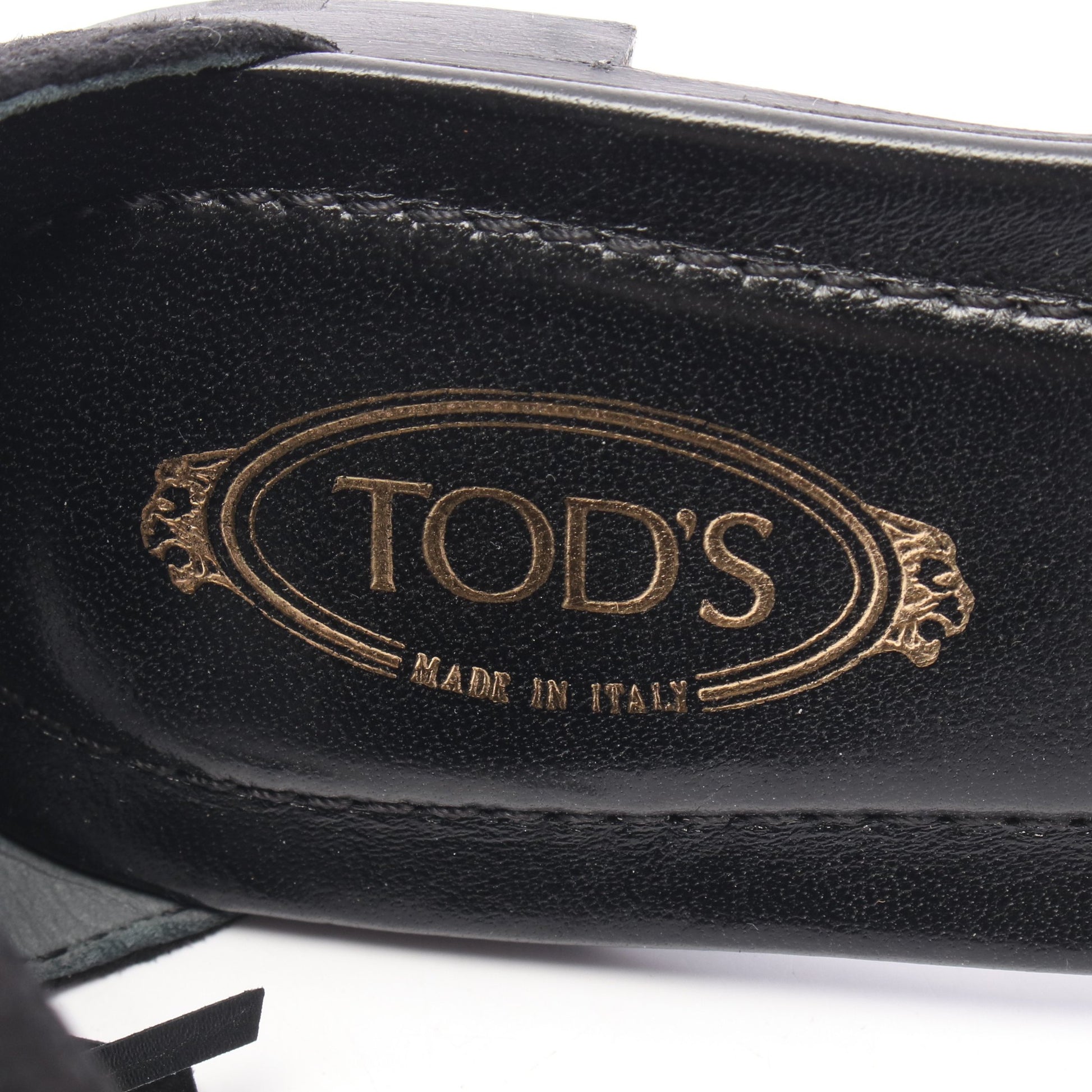 フリンジ付き サンダル スエード ブラック トッズ シューズ TOD'S