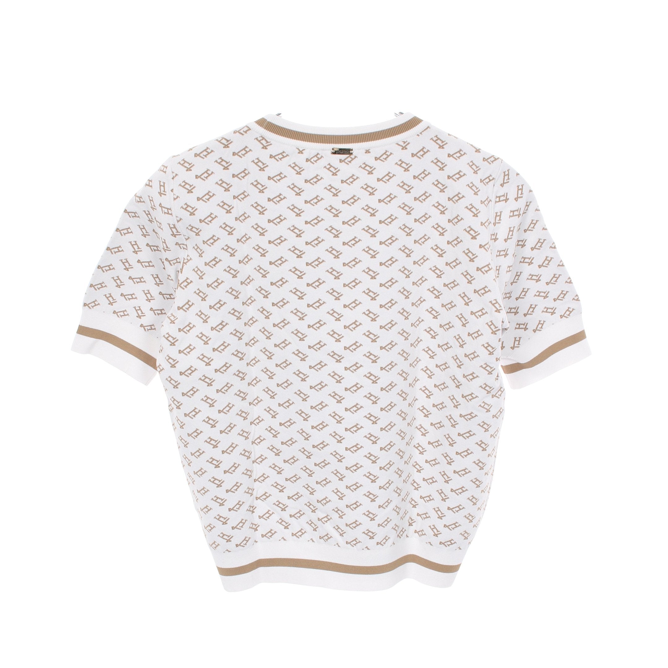 ENDLESS VISCOSE MONOGRAM ニット 半袖 レーヨン ホワイト ベージュ