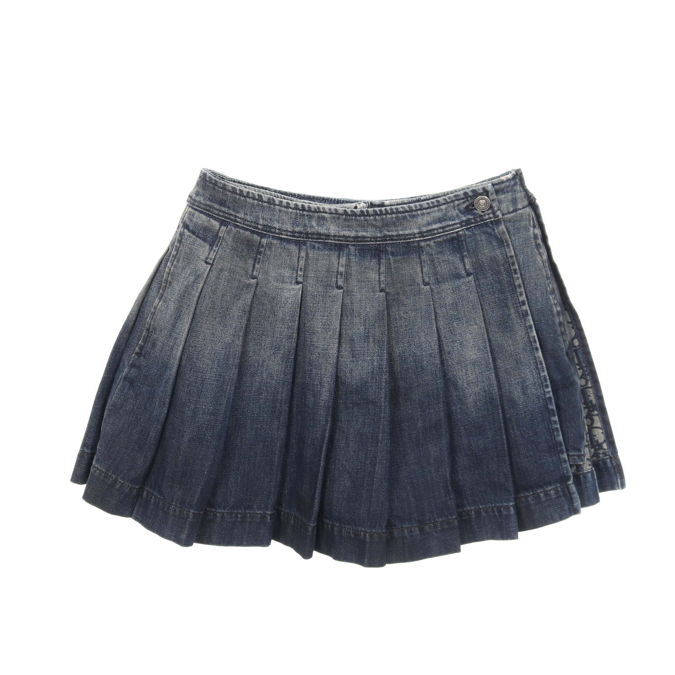 キュロット ショート デニムパンツ コットン インディゴブルー