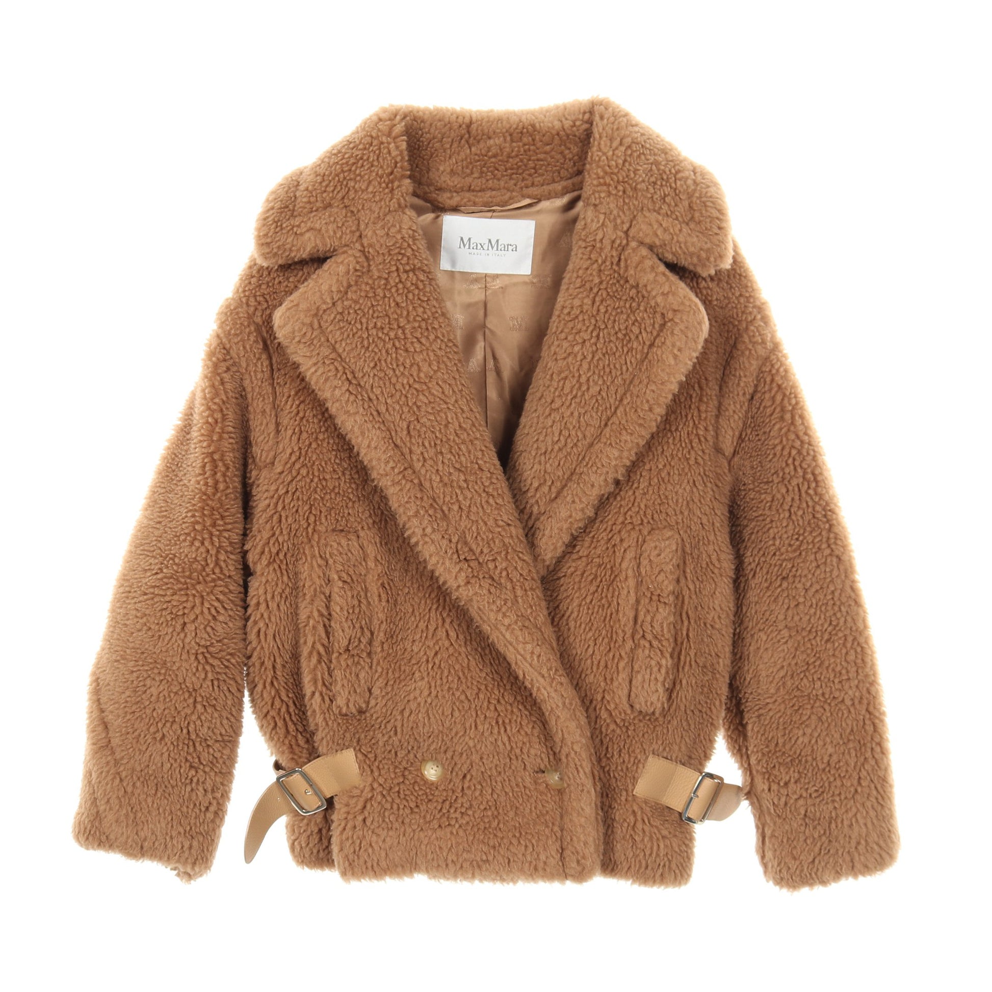 テディベア ボア ジャケット キャメル シルク ライトブラウン マックスマーラ アウター Max Mara