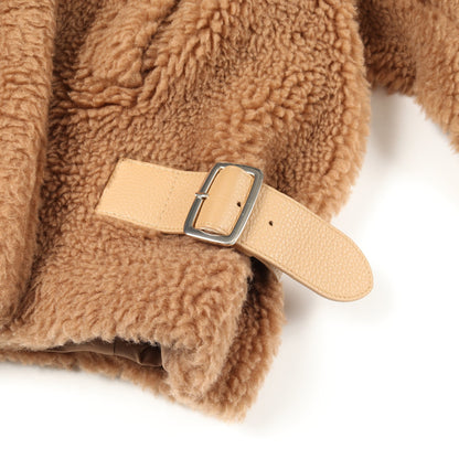 テディベア ボア ジャケット キャメル シルク ライトブラウン マックスマーラ アウター Max Mara