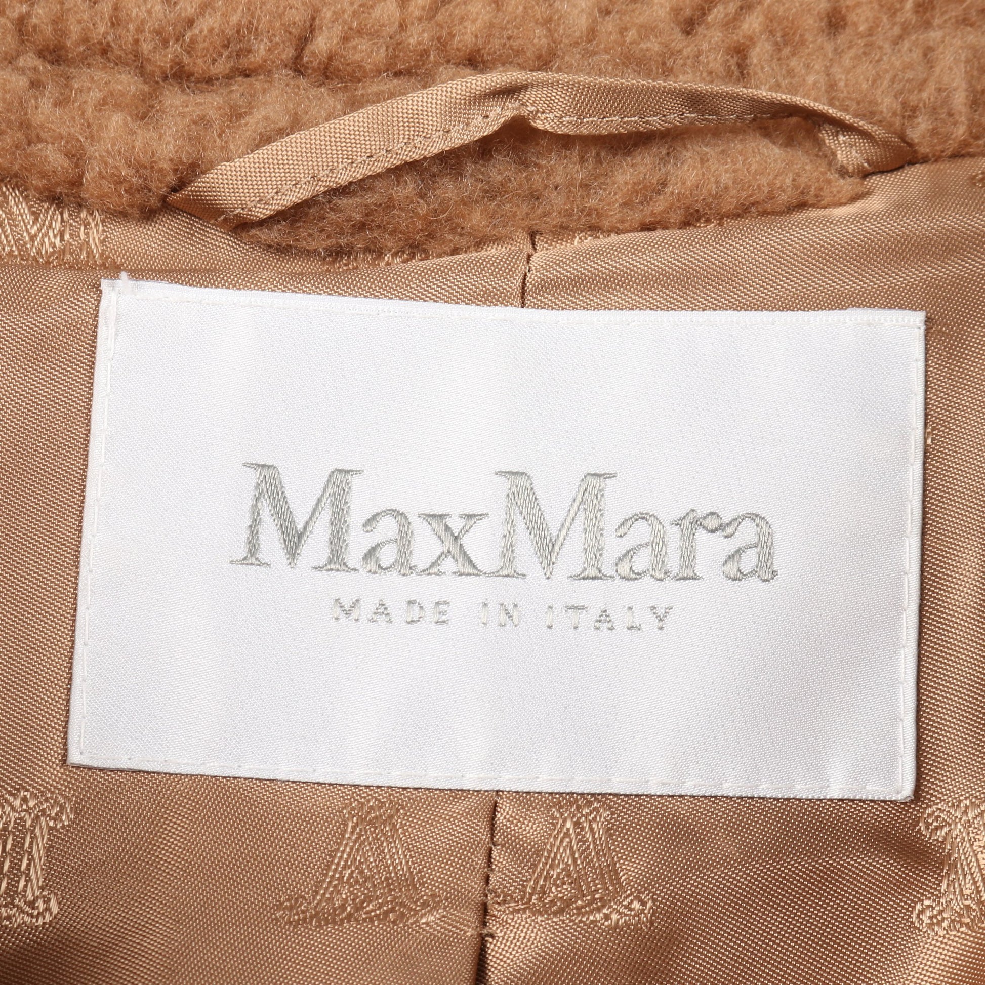 テディベア ボア ジャケット キャメル シルク ライトブラウン マックスマーラ アウター Max Mara