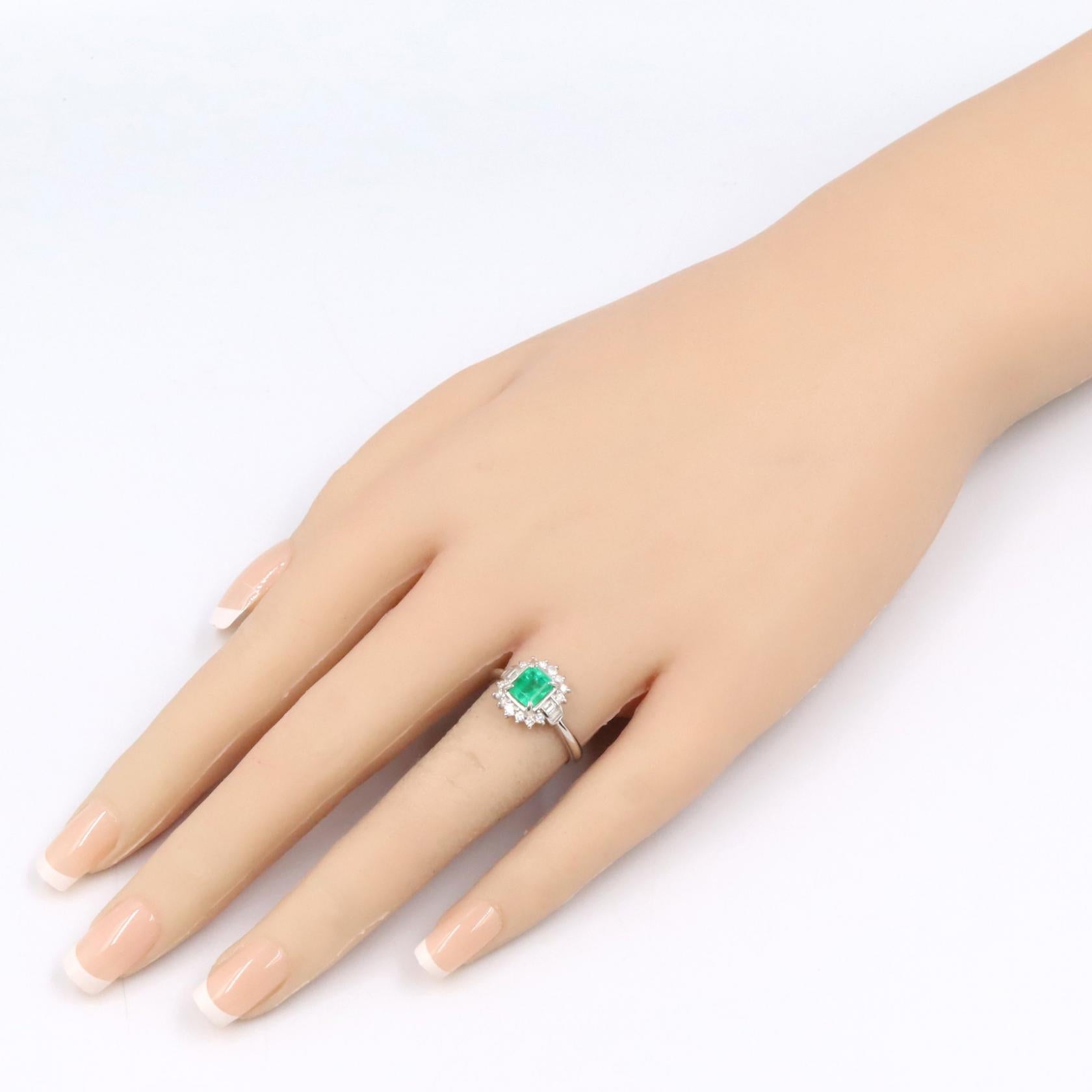 エメラルド ダイヤモンド リング リング 指輪 PT900 エメラルド