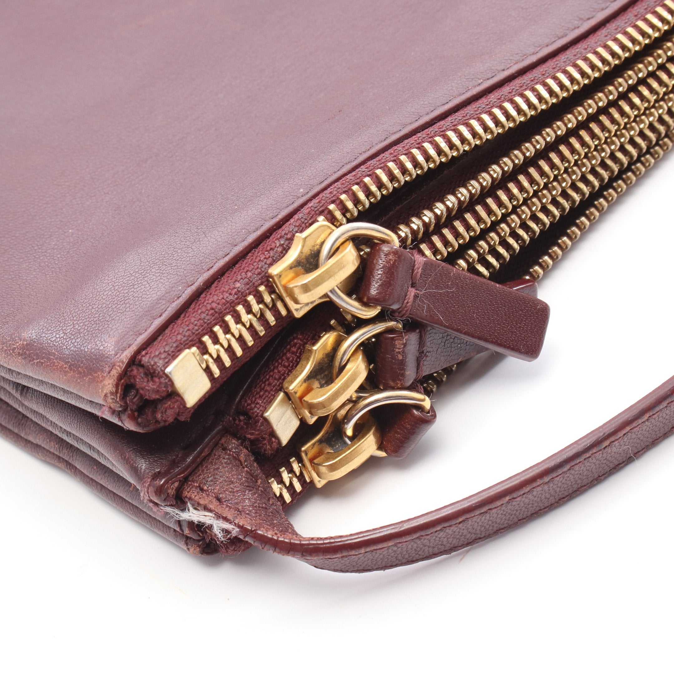 TRIO LARGE トリオ ラージ ショルダーバッグ レザー ボルドー セリーヌ