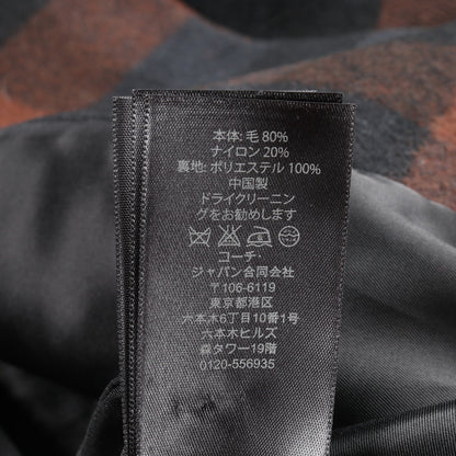 コート チェック柄 ウール ブラウン ネイビー コーチ アウター COACH