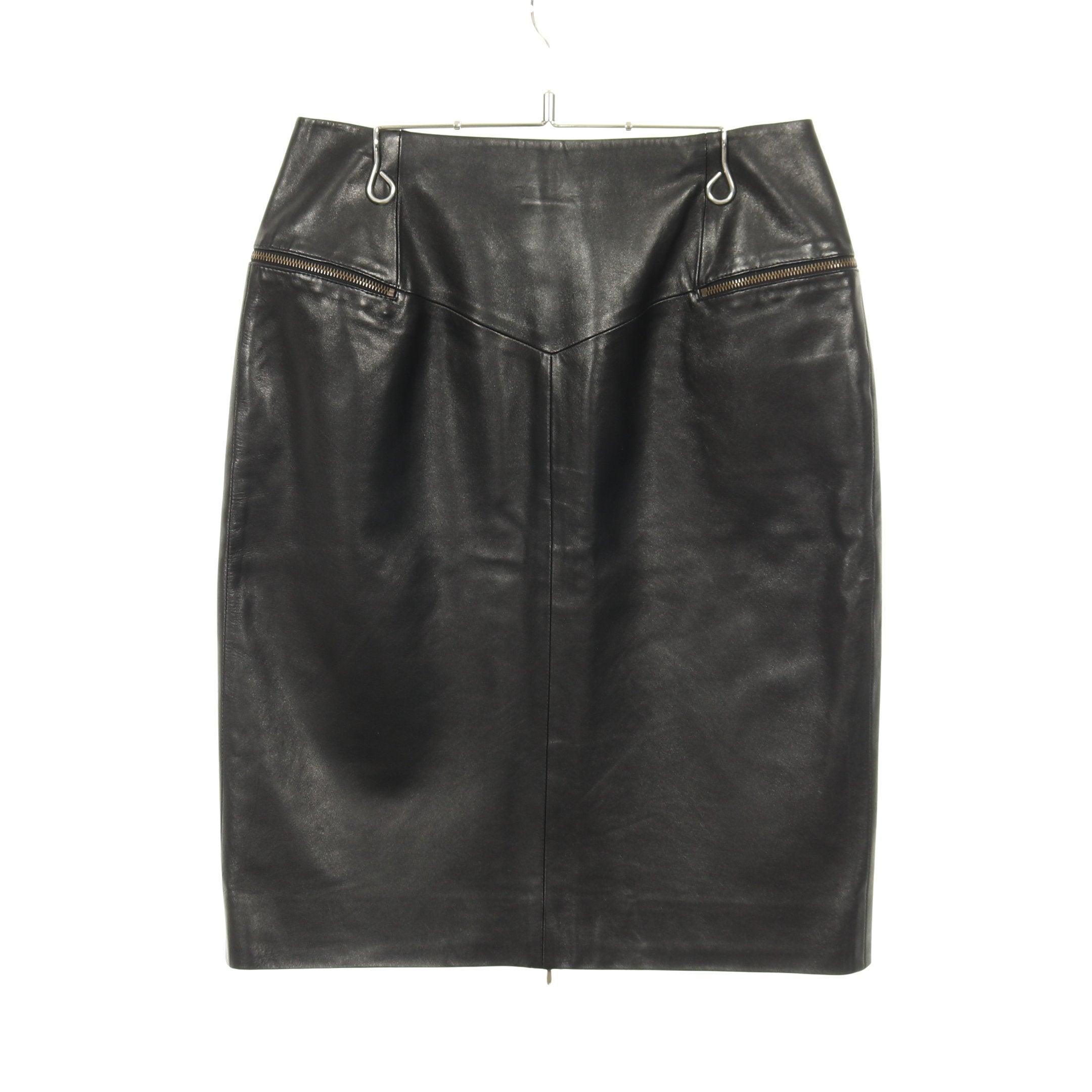 センタージップ スカート レザー ブラック クリスチャンディオール – RECLO