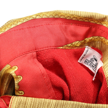 ニット シャツ スカーフ チェーン シルク コットン ウール レッド ゴールド 切替 エルメス トップス HERMES