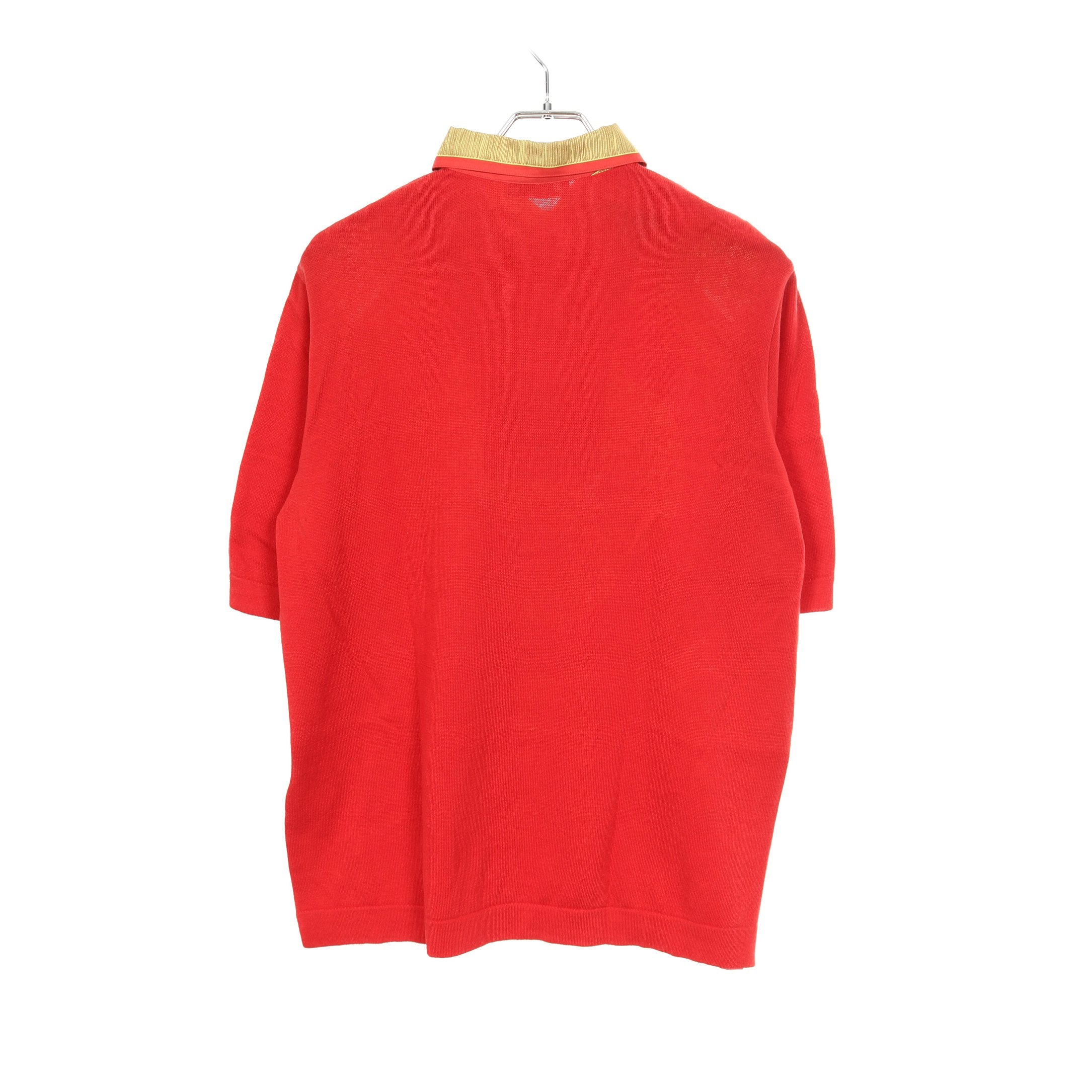 ニット シャツ スカーフ チェーン シルク コットン ウール レッド