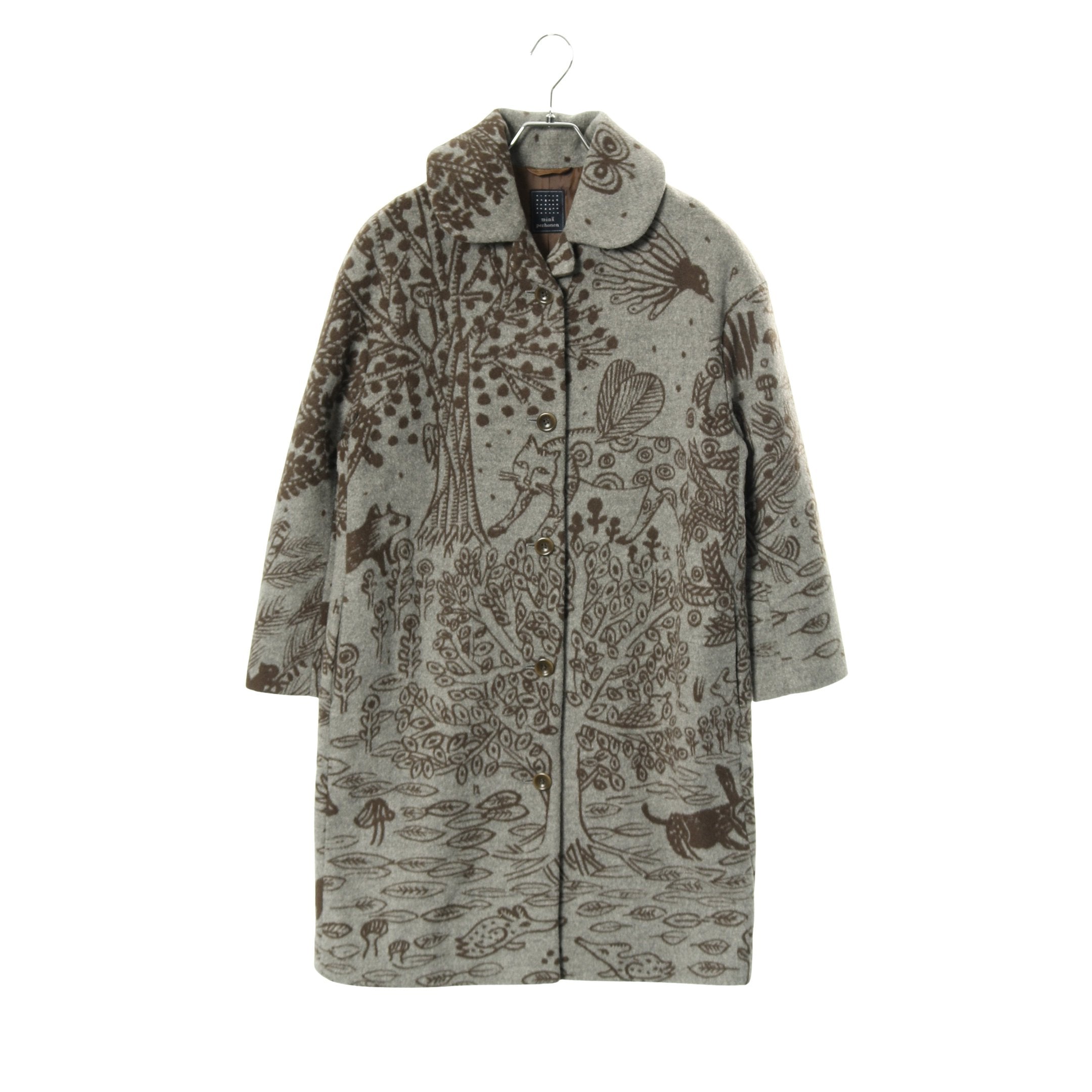 mini perhonen タグ付き 当時物 imagine(イマジン) コート imagine コート ウール グレー ダークブラウン ミナペルホネン – RECLO