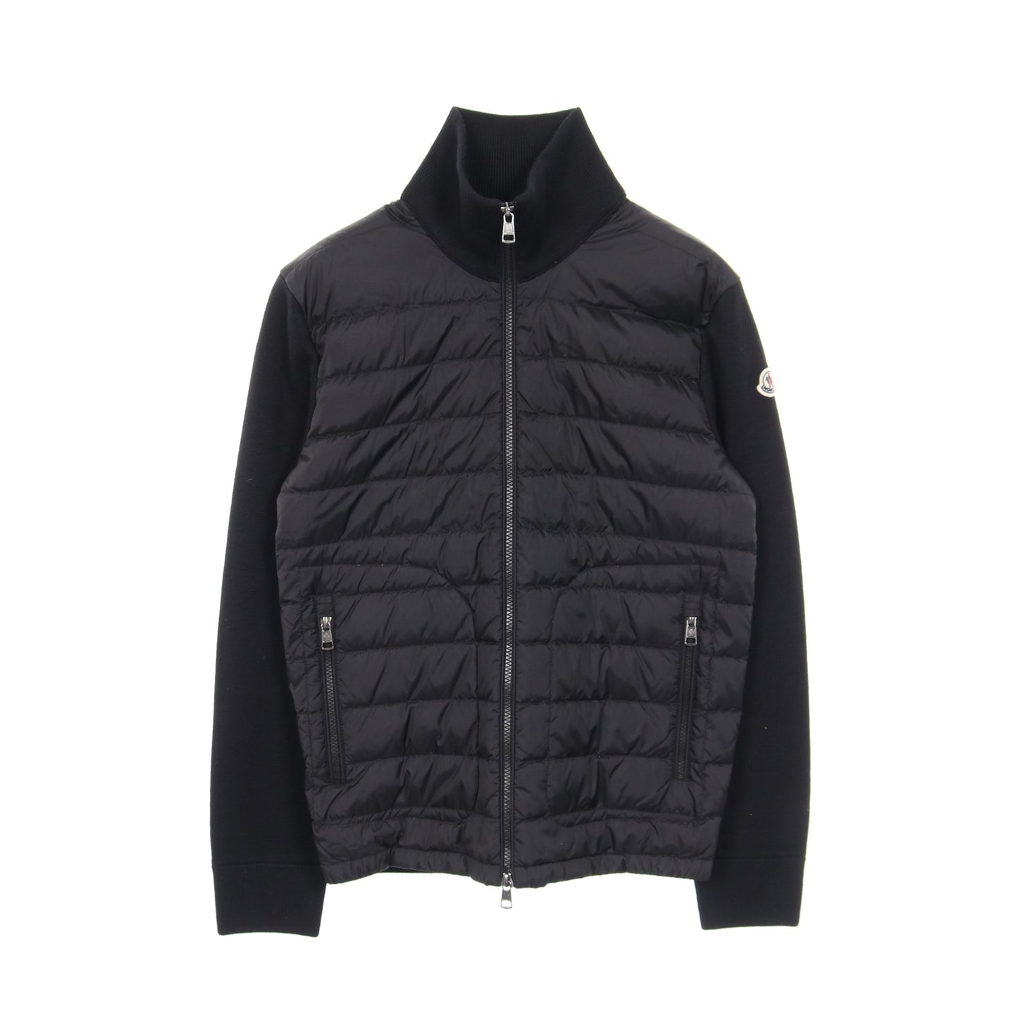 カーディガン ダウンジャケット ナイロン ウール ブラック 切替 モンクレール アウター MONCLER