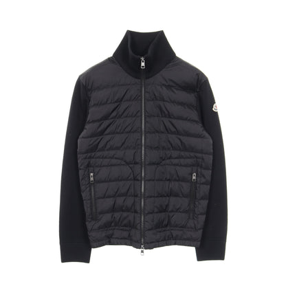 カーディガン ダウンジャケット ナイロン ウール ブラック 切替 モンクレール アウター MONCLER