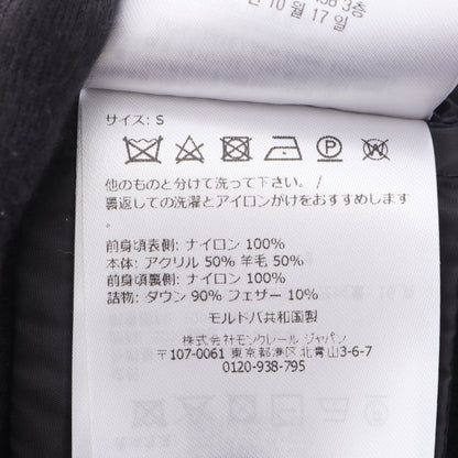 カーディガン ダウンジャケット ナイロン ウール ブラック 切替 モンクレール アウター MONCLER