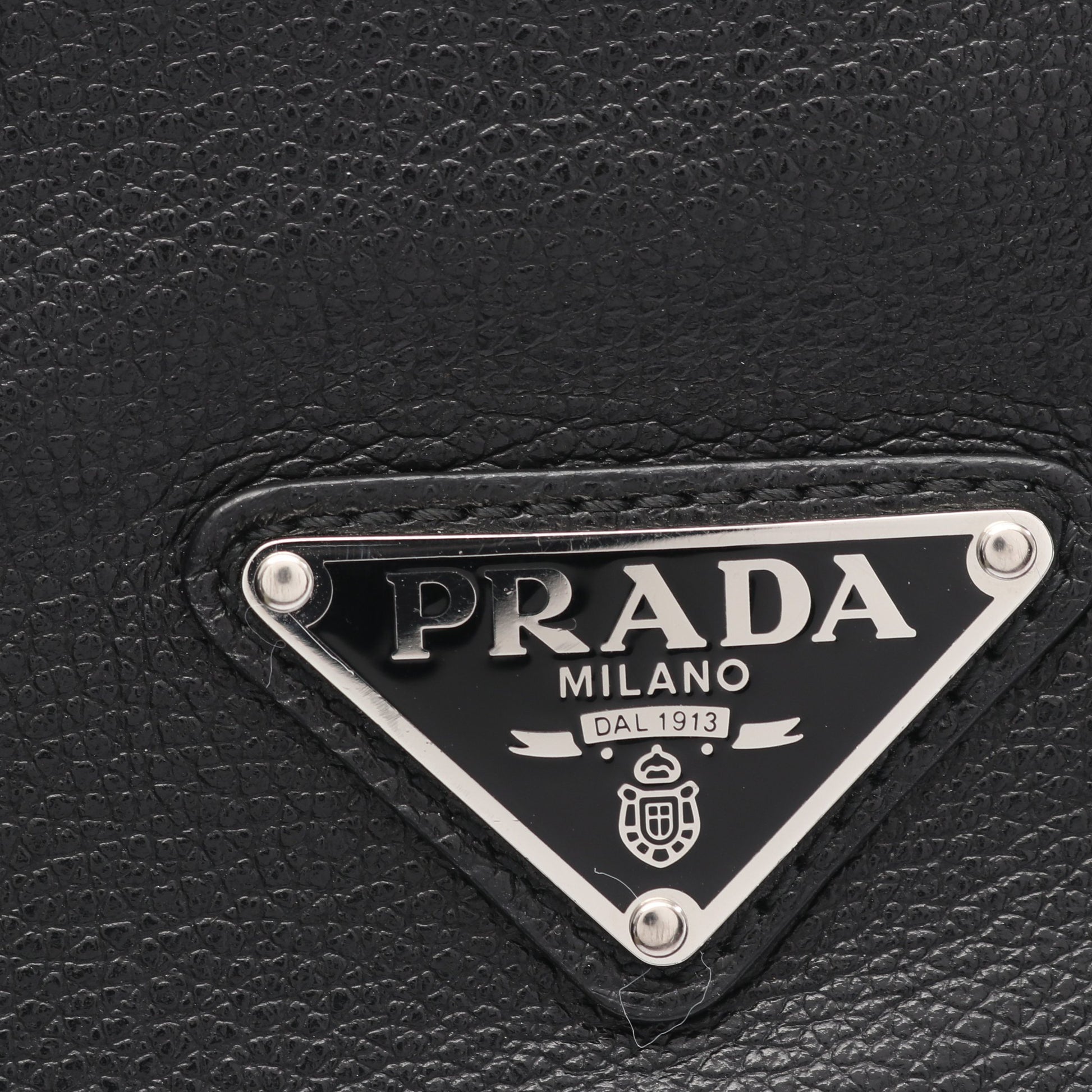 GLACE'CALF ショルダーバッグ レザー ブラック プラダ バッグ PRADA