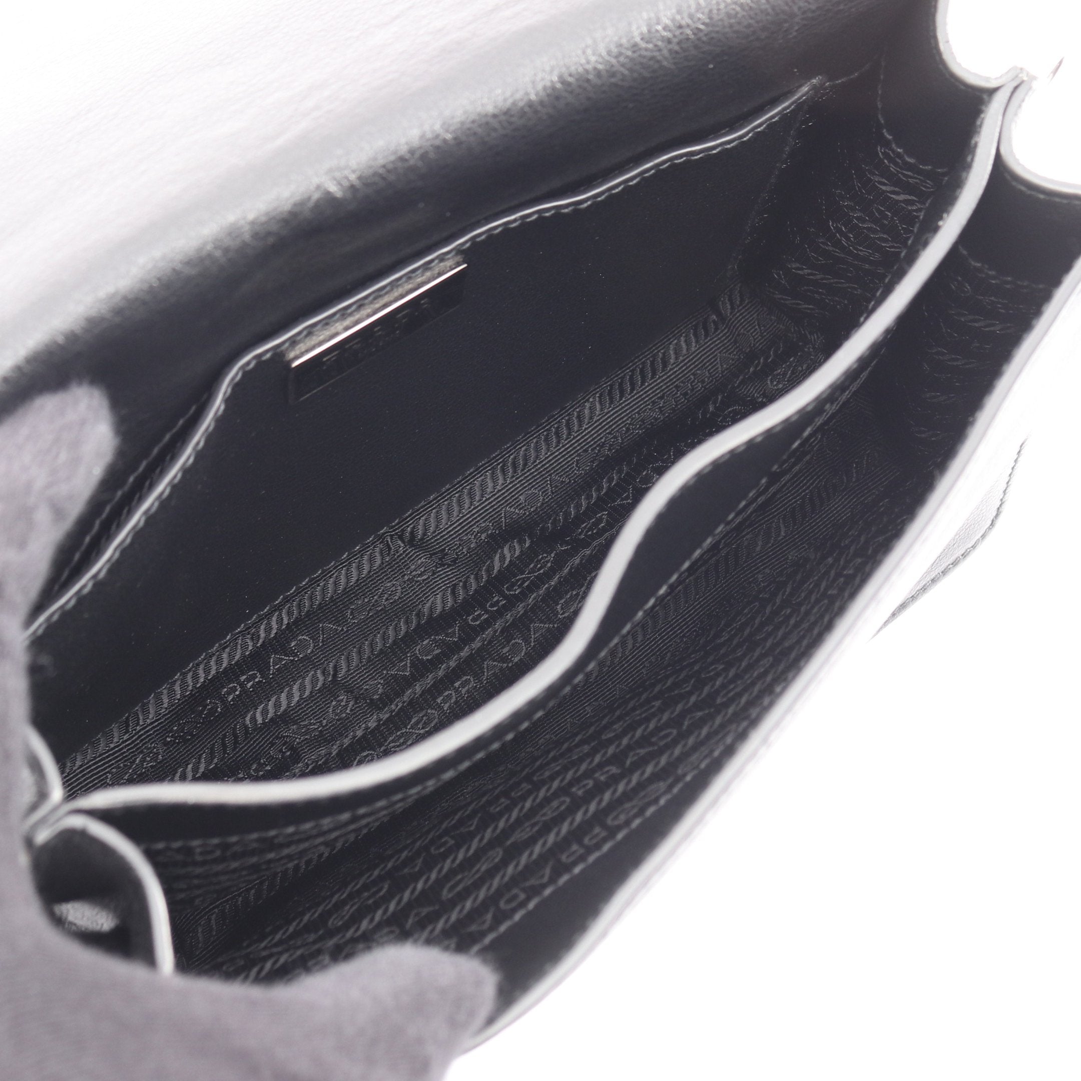 GLACE'CALF ショルダーバッグ レザー ブラック プラダ – RECLO