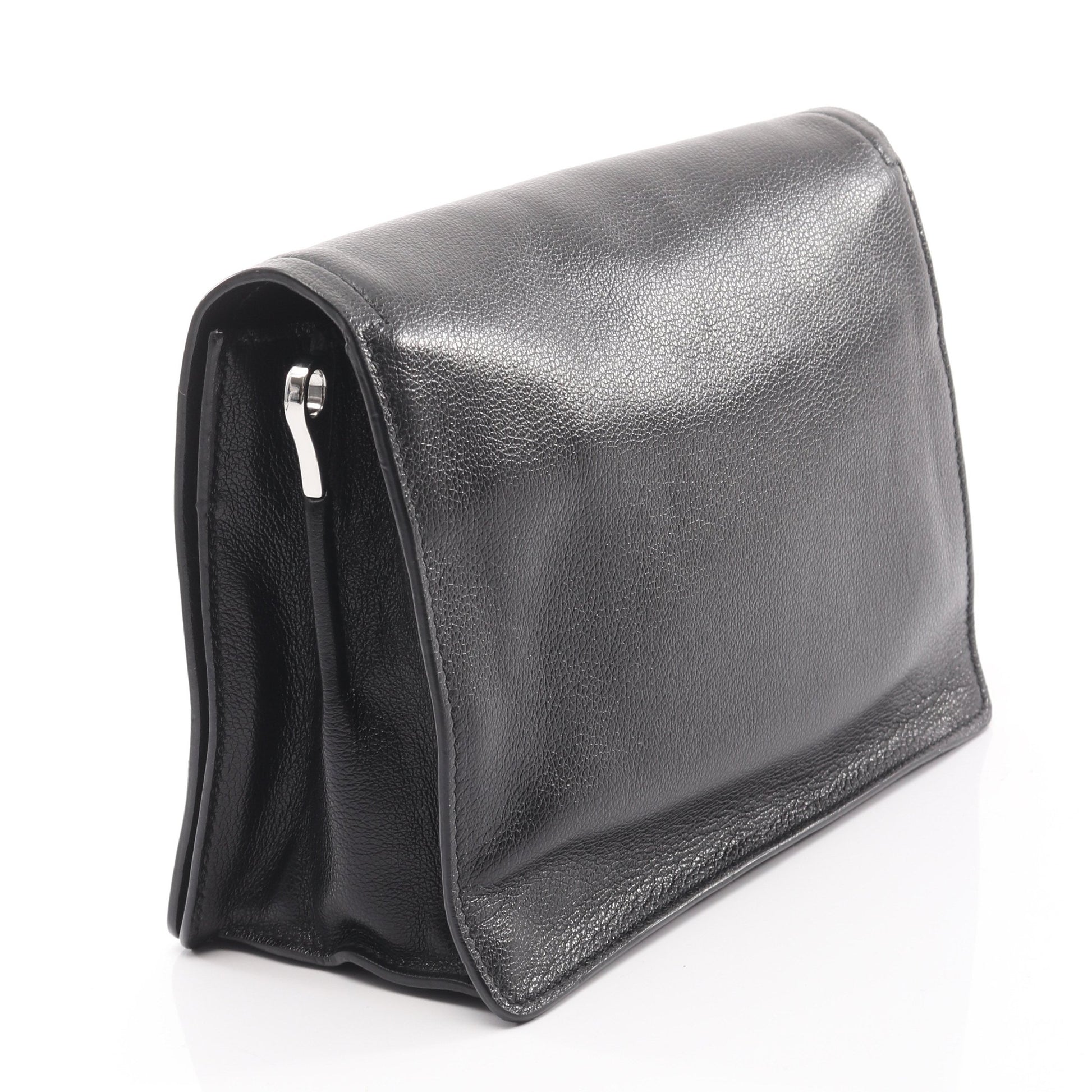 GLACE'CALF ショルダーバッグ レザー ブラック プラダ バッグ PRADA