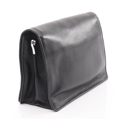 GLACE'CALF ショルダーバッグ レザー ブラック プラダ バッグ PRADA