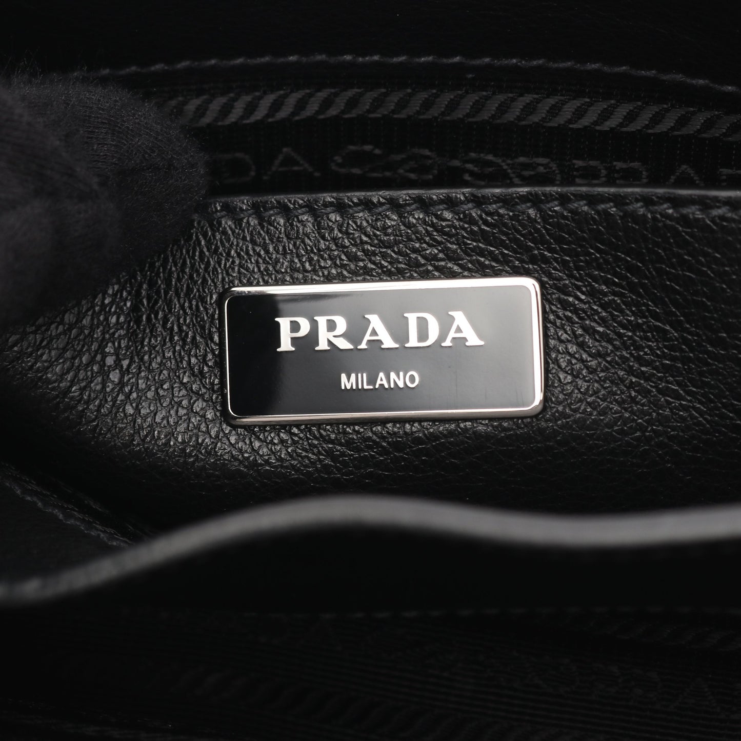 GLACE'CALF ショルダーバッグ レザー ブラック プラダ バッグ PRADA