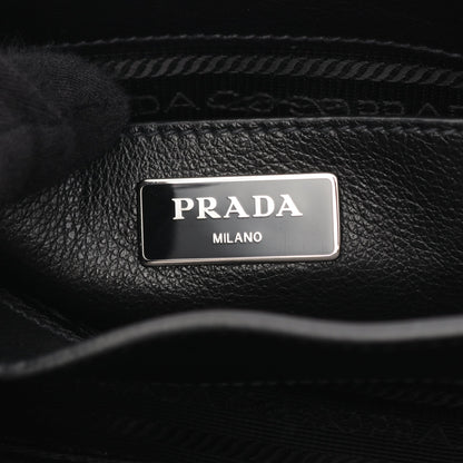 GLACE'CALF ショルダーバッグ レザー ブラック プラダ バッグ PRADA