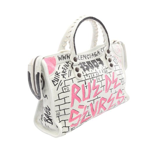 CLASSIC CITY S クラシック シティ S ハンドバッグ レザー ライトグレー マルチカラー 2WAY バレンシアガ バッグ BALENCIAGA