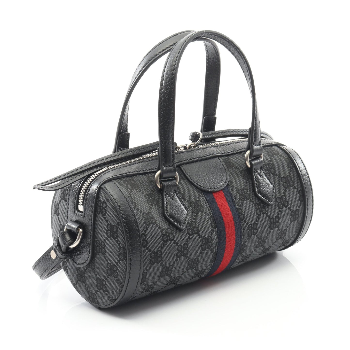 BALENCIAGA × GUCCIHACKER ハンドバッグ キャンバス レザー ブラック マルチカラー 2WAY バレンシアガ バッグ BALENCIAGA