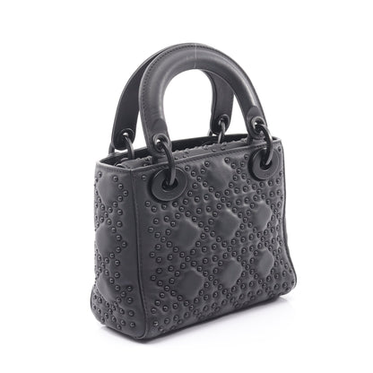 レディディオール ミニ ハンドバッグ レザー ブラック 2WAY クリスチャンディオール バッグ Christian Dior