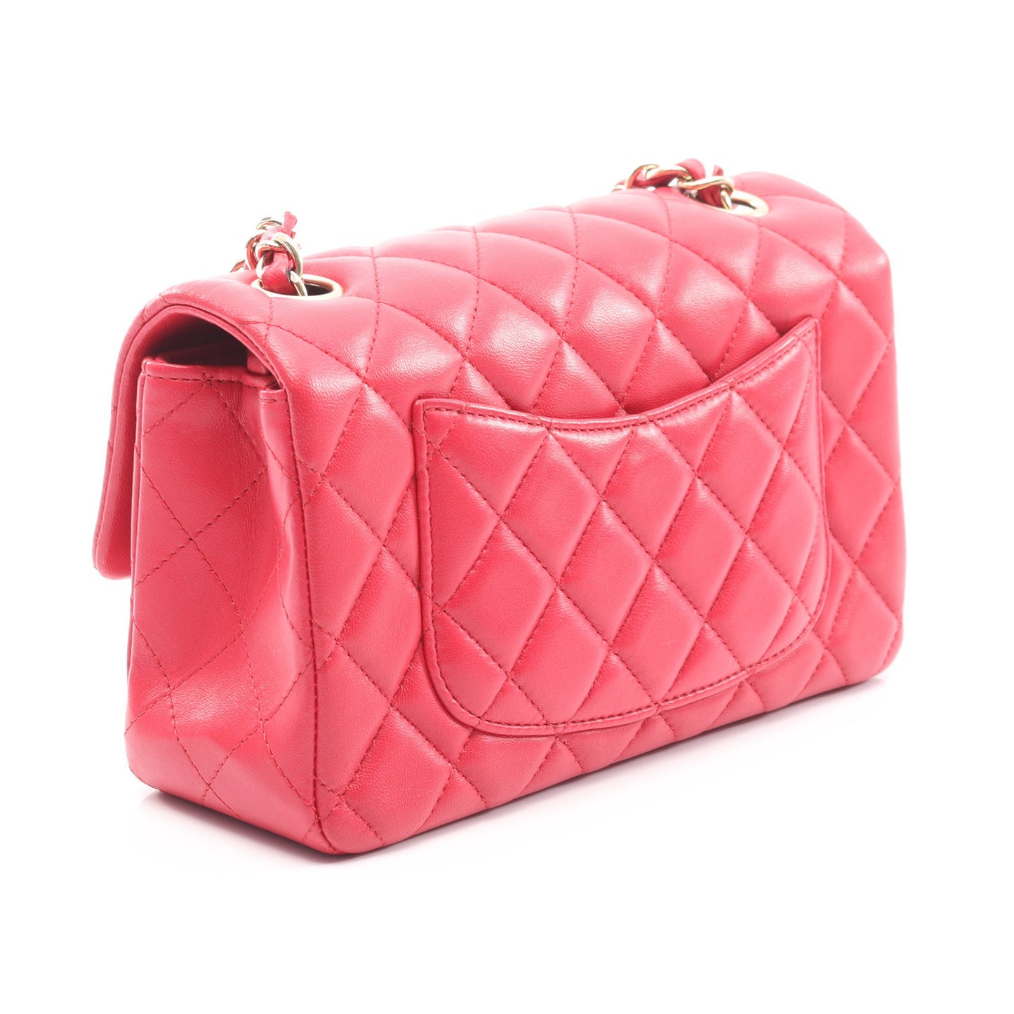 ミニマトラッセ20 チェーンショルダーバッグ ラムスキン レッド ゴールド金具 シャネル バッグ CHANEL
