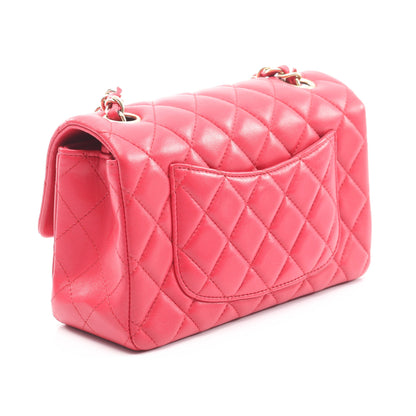 ミニマトラッセ20 チェーンショルダーバッグ ラムスキン レッド ゴールド金具 シャネル バッグ CHANEL