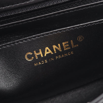 マトラッセ チェーンショルダーバッグ ラムスキン ブラック ゴールド金具 2WAY シャネル バッグ CHANEL