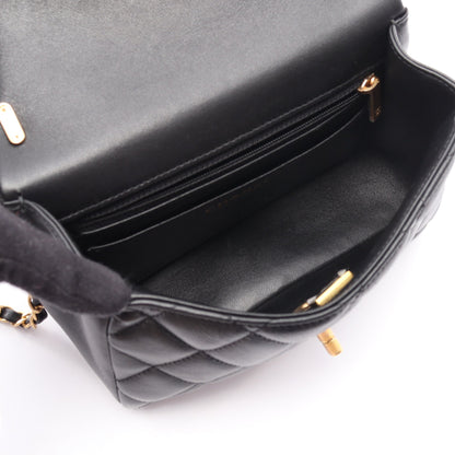 マトラッセ チェーンショルダーバッグ ラムスキン ブラック ゴールド金具 2WAY シャネル バッグ CHANEL