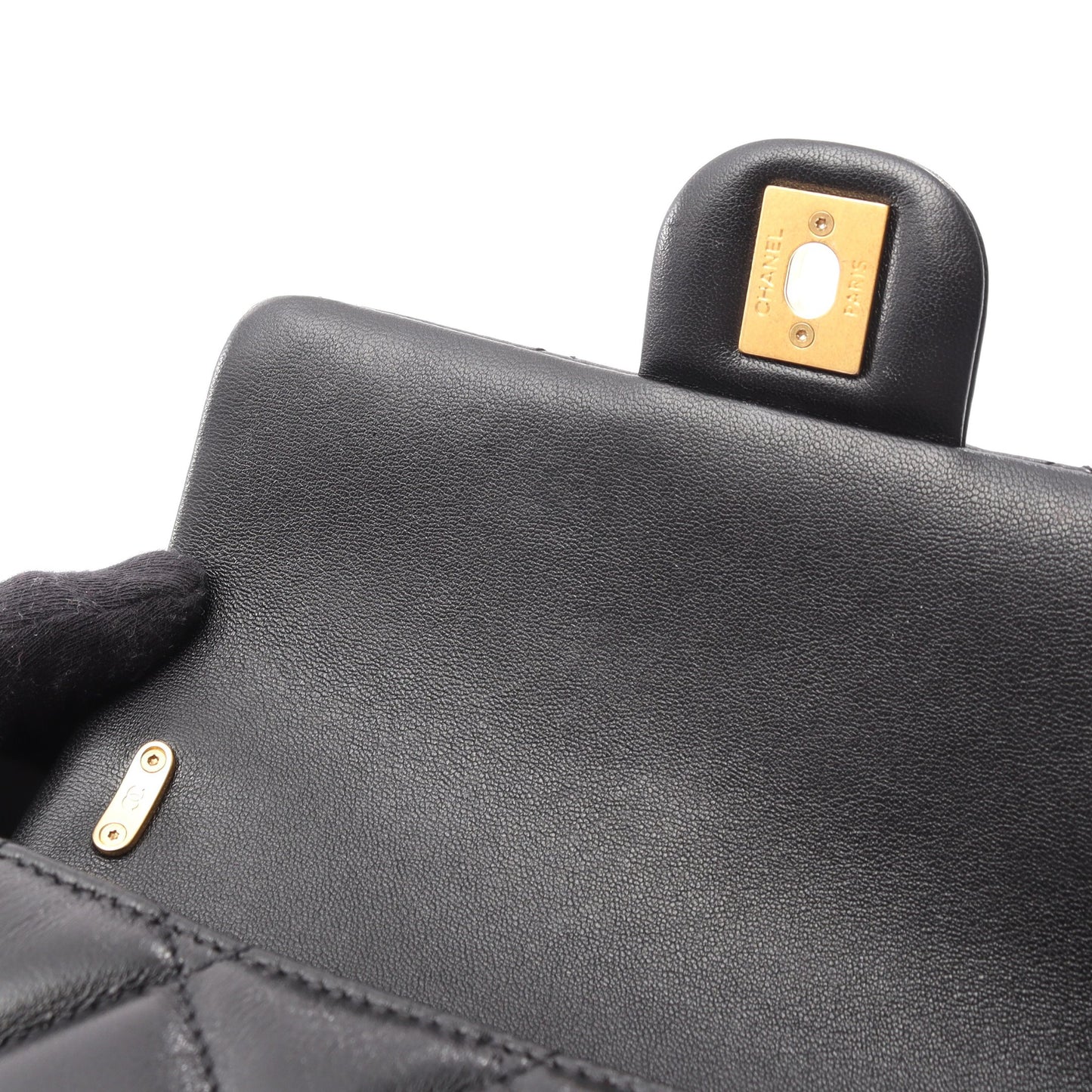 マトラッセ チェーンショルダーバッグ ラムスキン ブラック ゴールド金具 2WAY シャネル バッグ CHANEL