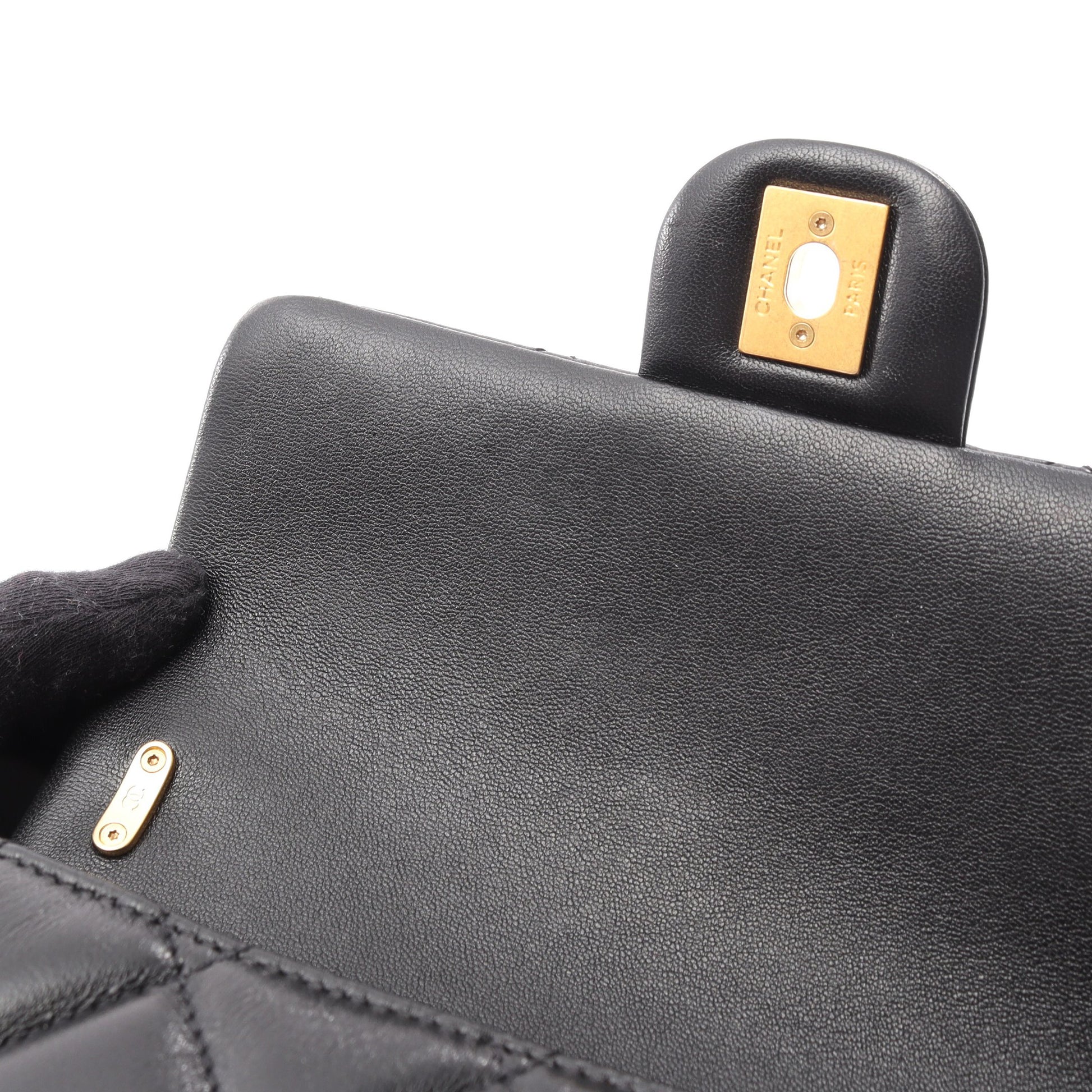 マトラッセ チェーンショルダーバッグ ラムスキン ブラック ゴールド金具 2WAY シャネル バッグ CHANEL