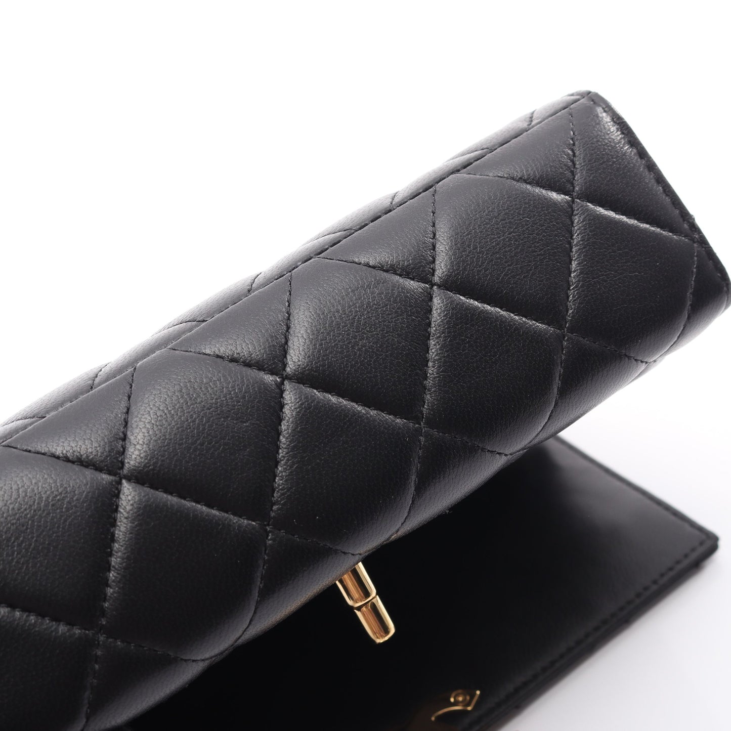 マトラッセ トップハンドル チェーンショルダーバッグ ラムスキン ブラック ゴールド金具 2WAY シャネル バッグ CHANEL