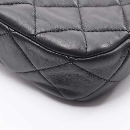 マトラッセ チェーンショルダーバッグ ラムスキン ブラック コンビ金具 シャネル バッグ CHANEL