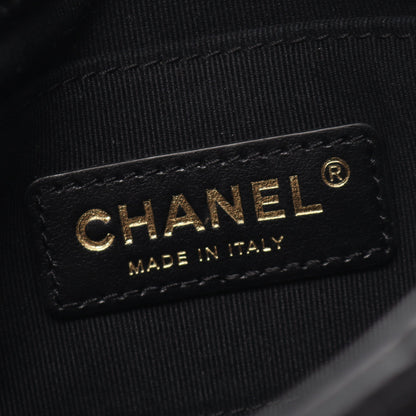 マトラッセ チェーンショルダーバッグ ラムスキン ブラック コンビ金具 シャネル バッグ CHANEL