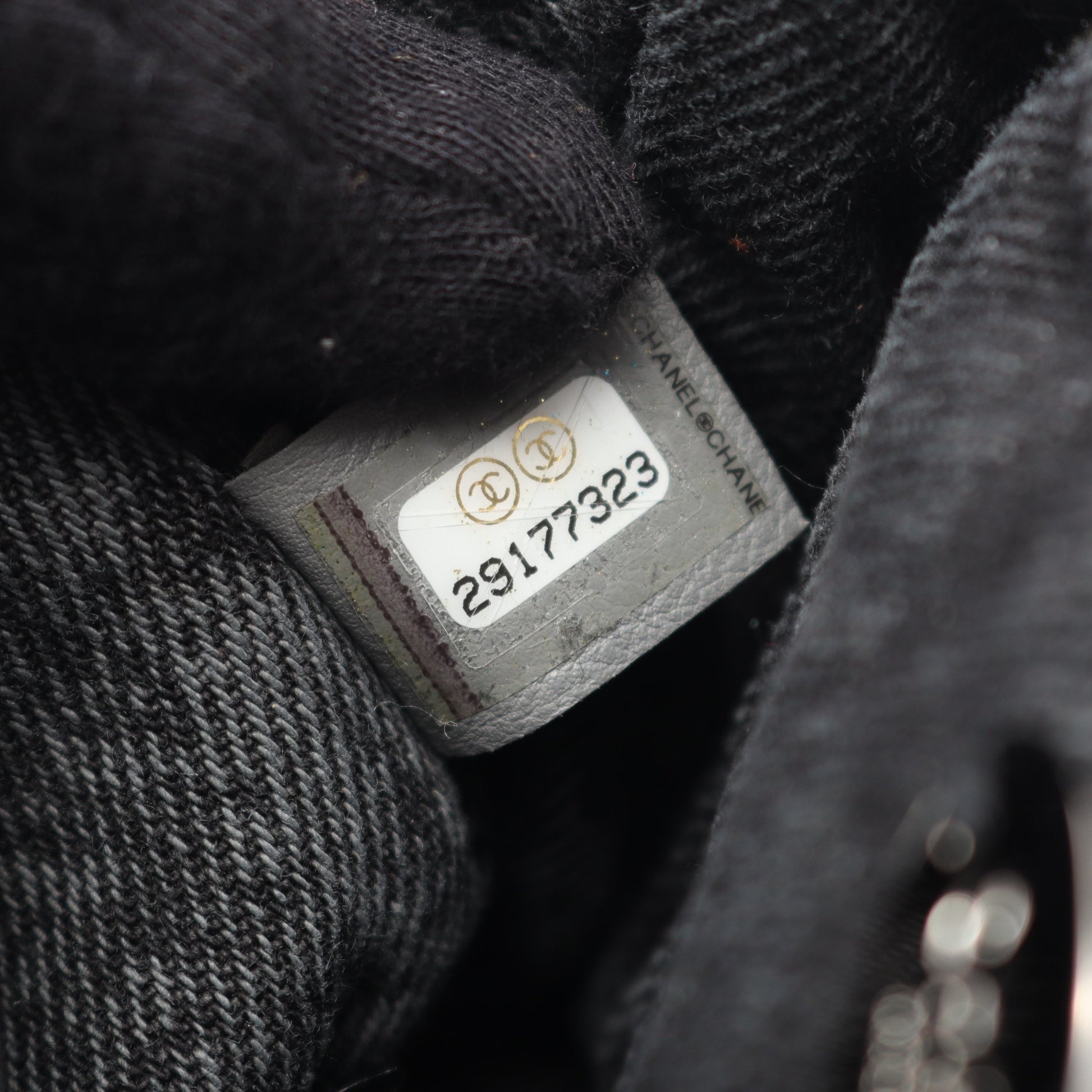マトラッセ チェーンショルダーバッグ デニム ダークグレー シルバー金具 シャネル バッグ CHANEL