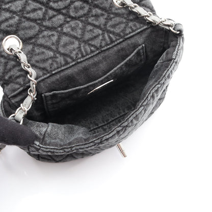 マトラッセ チェーンショルダーバッグ デニム ダークグレー シルバー金具 シャネル バッグ CHANEL
