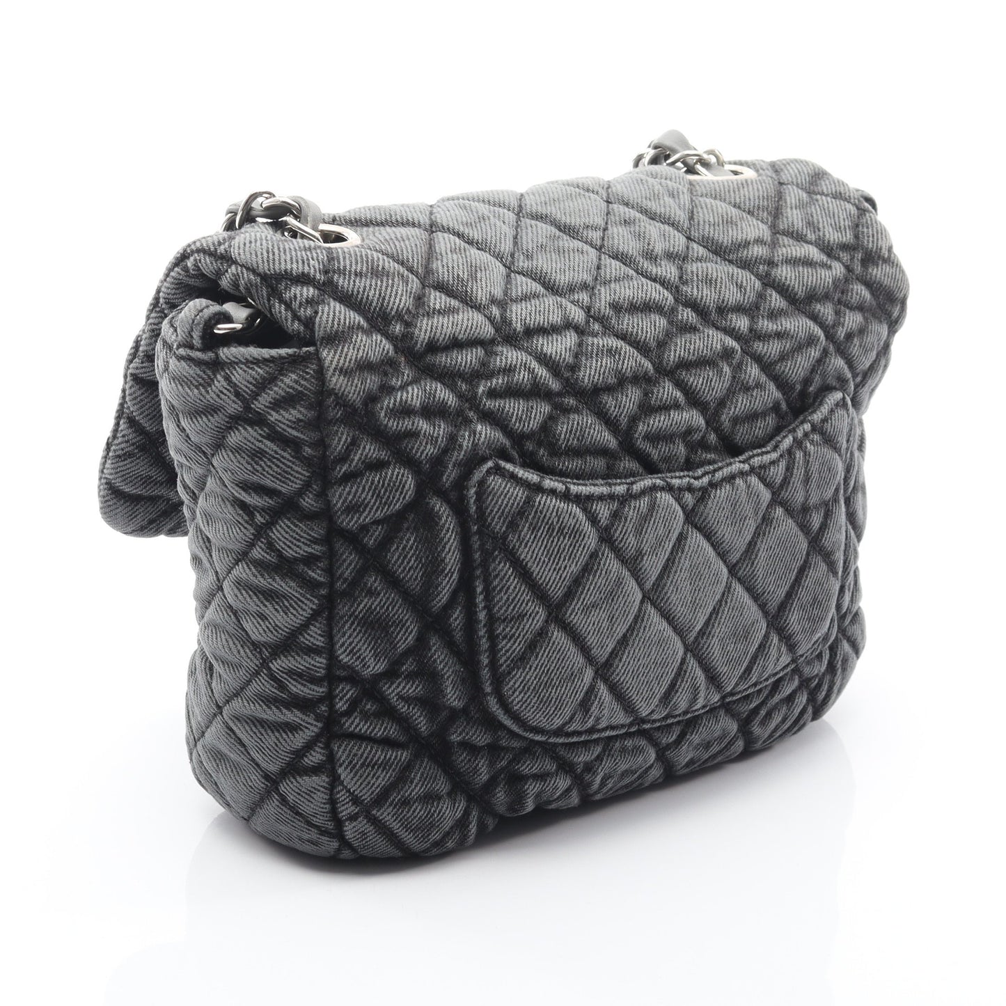 マトラッセ チェーンショルダーバッグ デニム ダークグレー シルバー金具 シャネル バッグ CHANEL