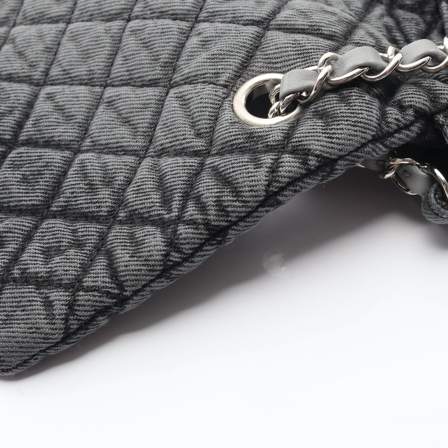 マトラッセ チェーンショルダーバッグ デニム ダークグレー シルバー金具 シャネル バッグ CHANEL